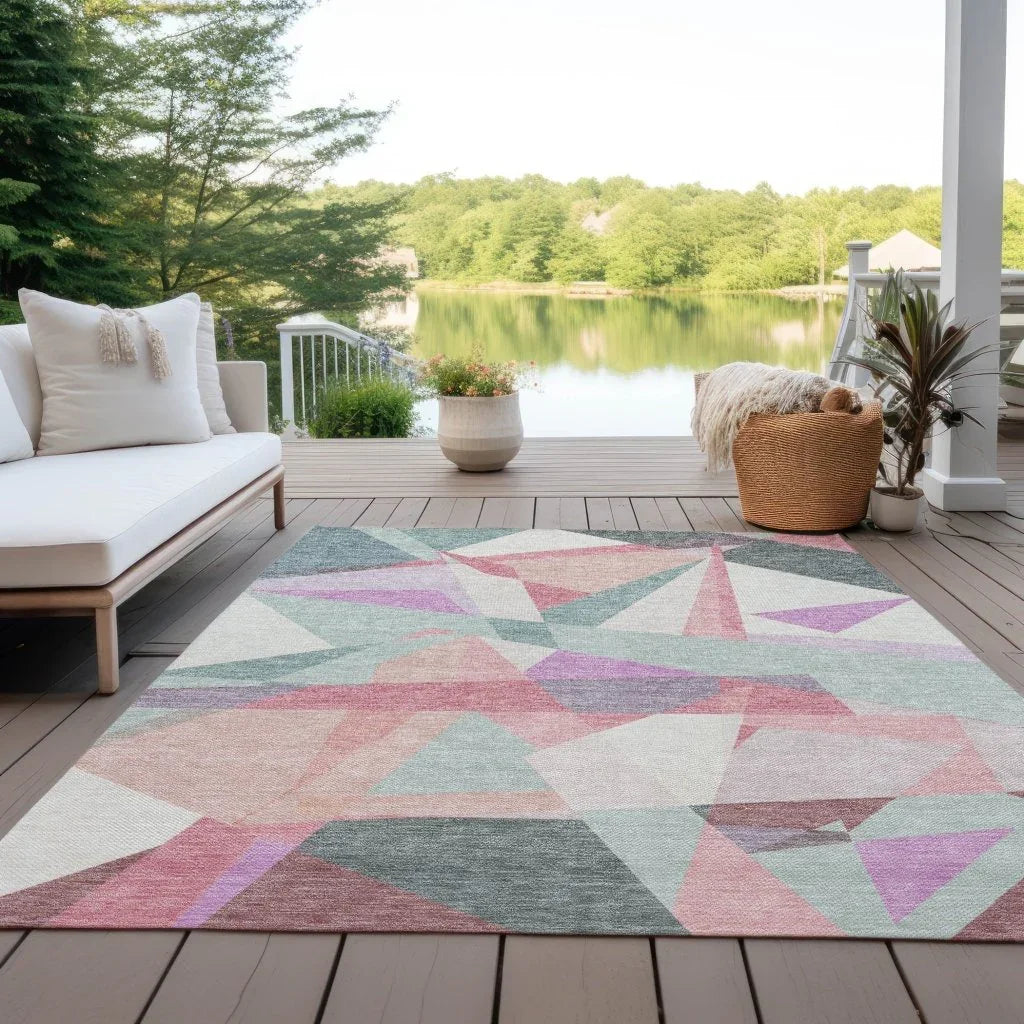 Aelas Blue Washable Indoor - Outdoor Rug - LOOMLAN - LOOMLAN Rugs - Outdoor Rugs