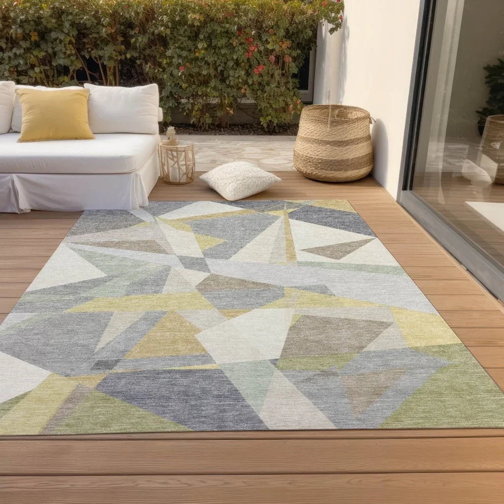 Aelas Gray Washable Indoor - Outdoor Rug - LOOMLAN - LOOMLAN Rugs - Outdoor Rugs