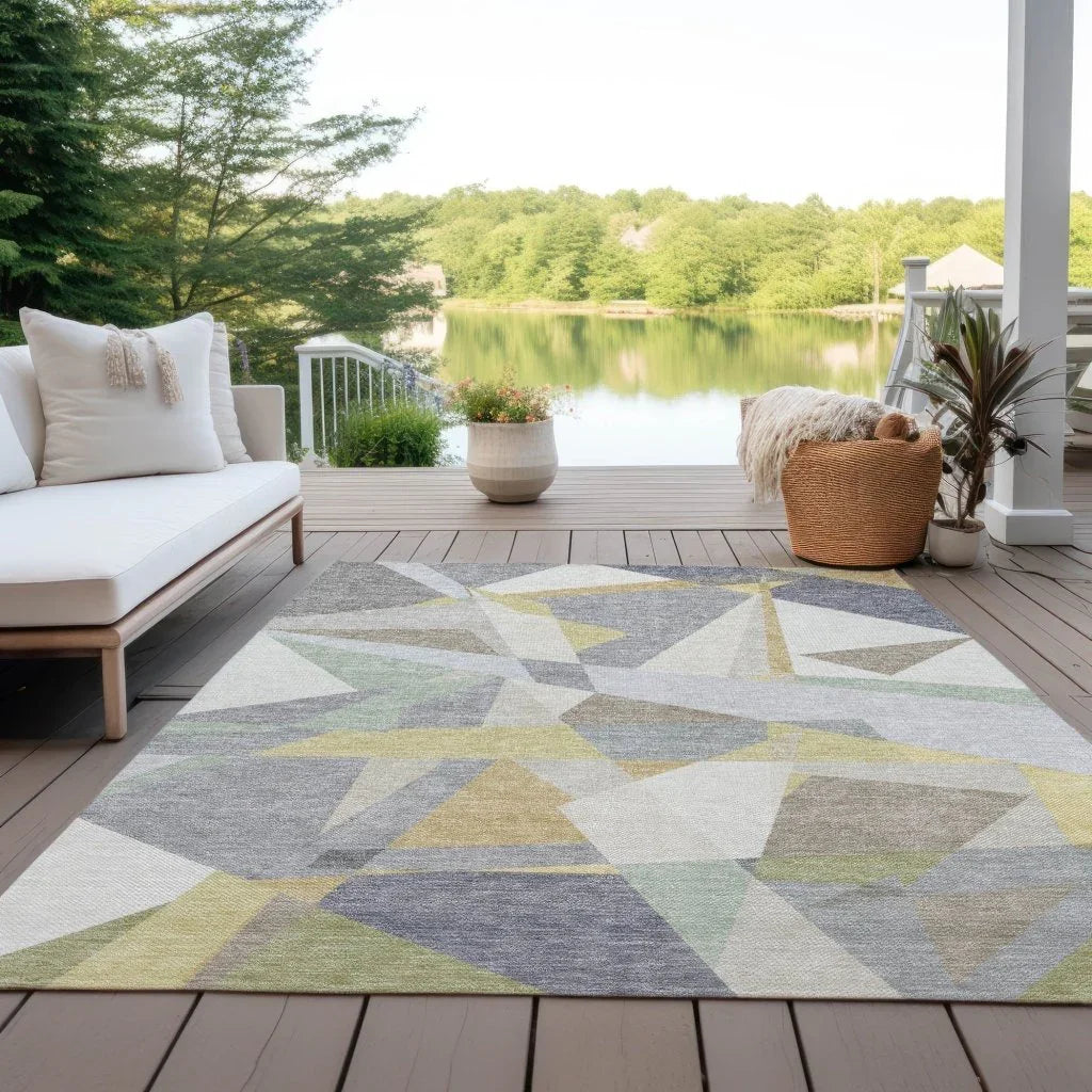 Aelas Gray Washable Indoor - Outdoor Rug - LOOMLAN - LOOMLAN Rugs - Outdoor Rugs