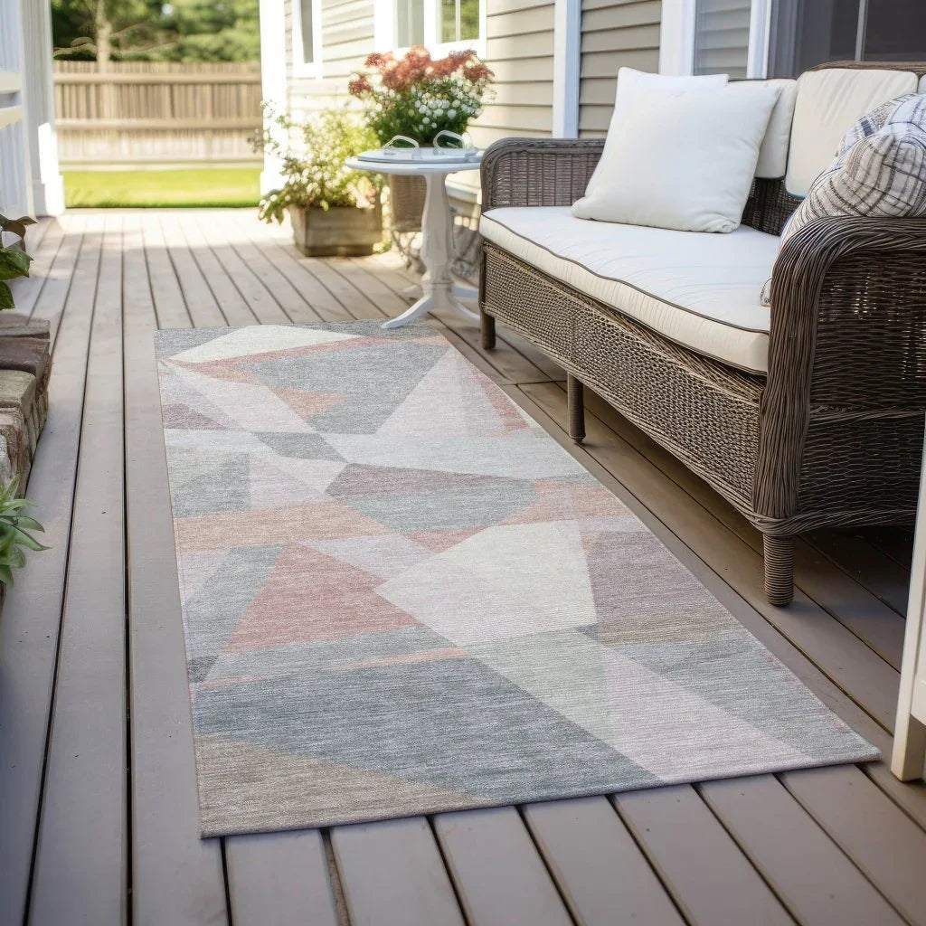 Aelas Pink Washable Indoor - Outdoor Rug - LOOMLAN - LOOMLAN Rugs - Outdoor Rugs