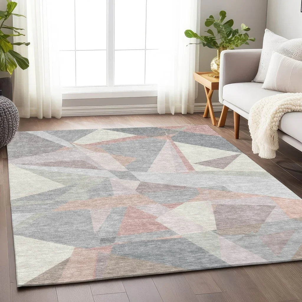 Aelas Pink Washable Indoor - Outdoor Rug - LOOMLAN - LOOMLAN Rugs - Outdoor Rugs