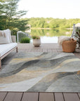Aelien Gray Washable Indoor - Outdoor Rug - LOOMLAN - LOOMLAN Rugs - Outdoor Rugs