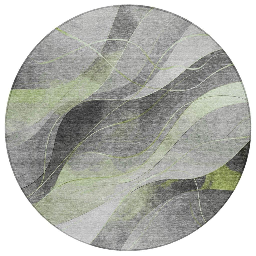 Aelien Green Washable Indoor - Outdoor Rug - LOOMLAN - LOOMLAN Rugs - Outdoor Rugs