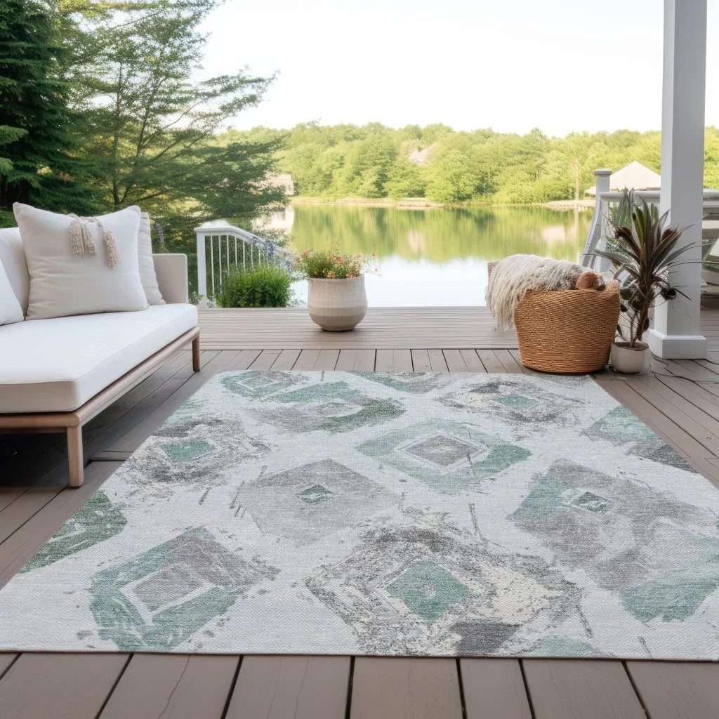 Aelir Blue Washable Indoor - Outdoor Rug - LOOMLAN - LOOMLAN Rugs - Outdoor Rugs