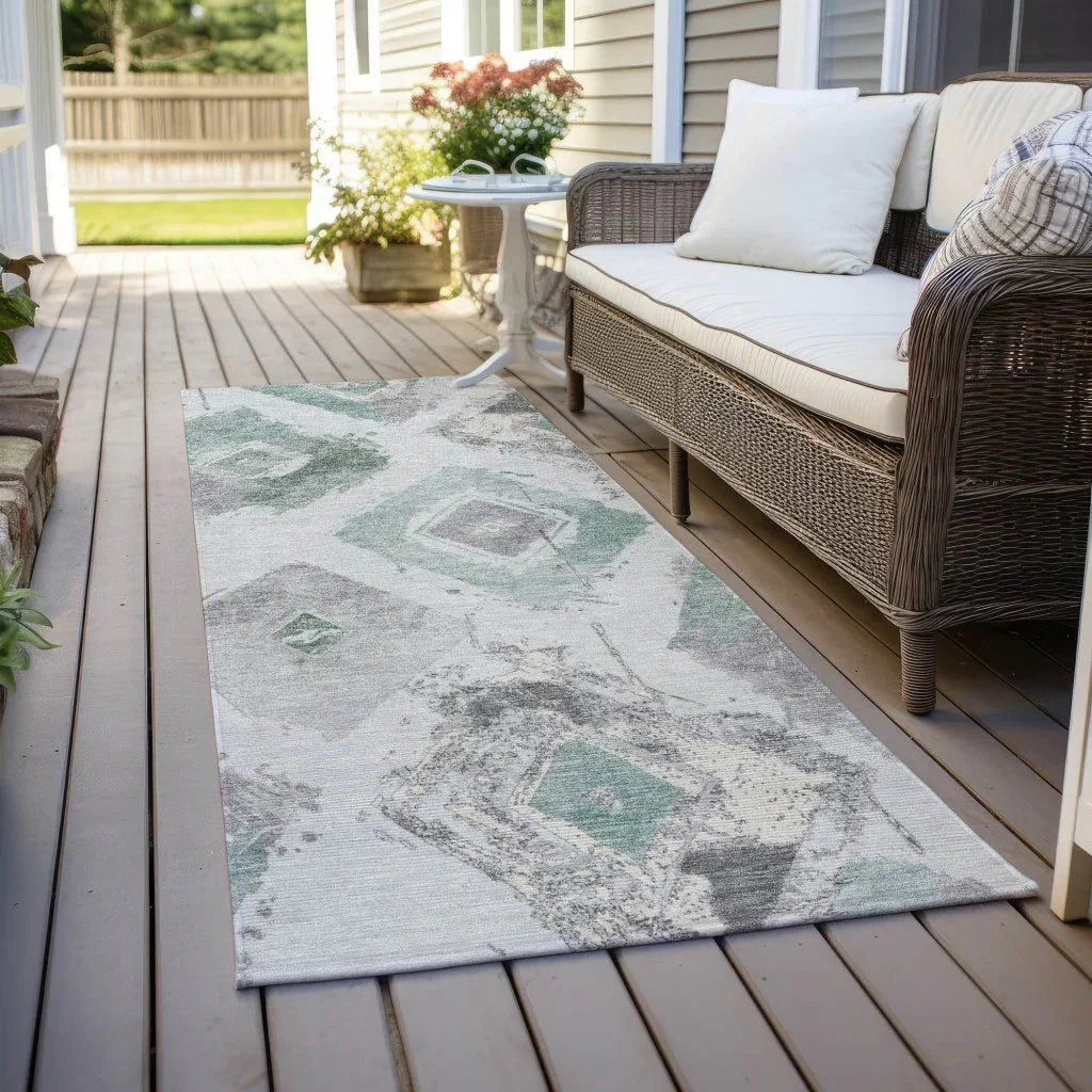 Aelir Blue Washable Indoor - Outdoor Rug - LOOMLAN - LOOMLAN Rugs - Outdoor Rugs