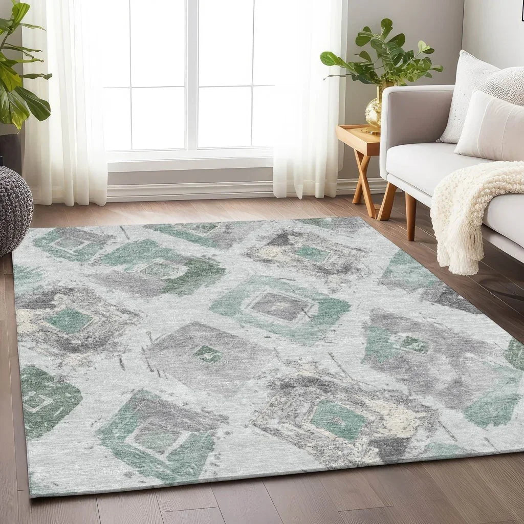 Aelir Blue Washable Indoor - Outdoor Rug - LOOMLAN - LOOMLAN Rugs - Outdoor Rugs