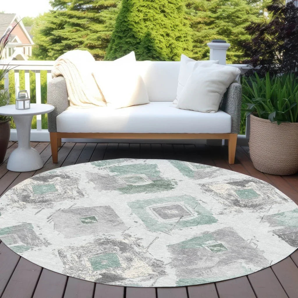 Aelir Blue Washable Indoor - Outdoor Rug - LOOMLAN - LOOMLAN Rugs - Outdoor Rugs