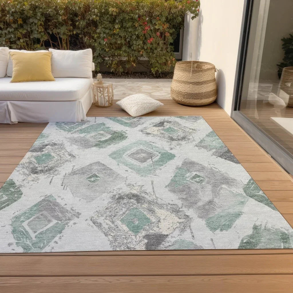 Aelir Blue Washable Indoor - Outdoor Rug - LOOMLAN - LOOMLAN Rugs - Outdoor Rugs