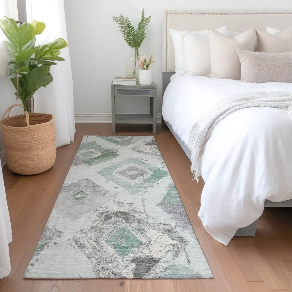 Aelir Blue Washable Indoor - Outdoor Rug - LOOMLAN - LOOMLAN Rugs - Outdoor Rugs