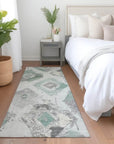 Aelir Blue Washable Indoor - Outdoor Rug - LOOMLAN - LOOMLAN Rugs - Outdoor Rugs