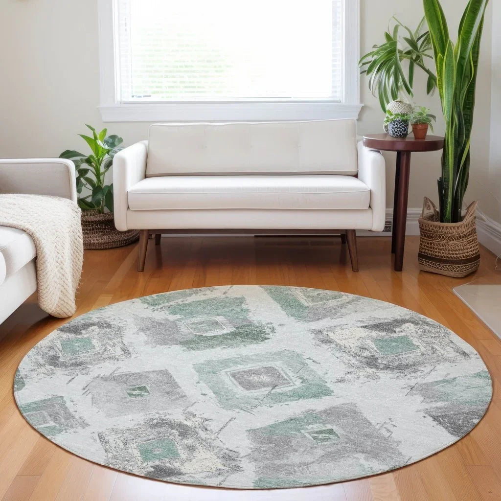 Aelir Blue Washable Indoor - Outdoor Rug - LOOMLAN - LOOMLAN Rugs - Outdoor Rugs