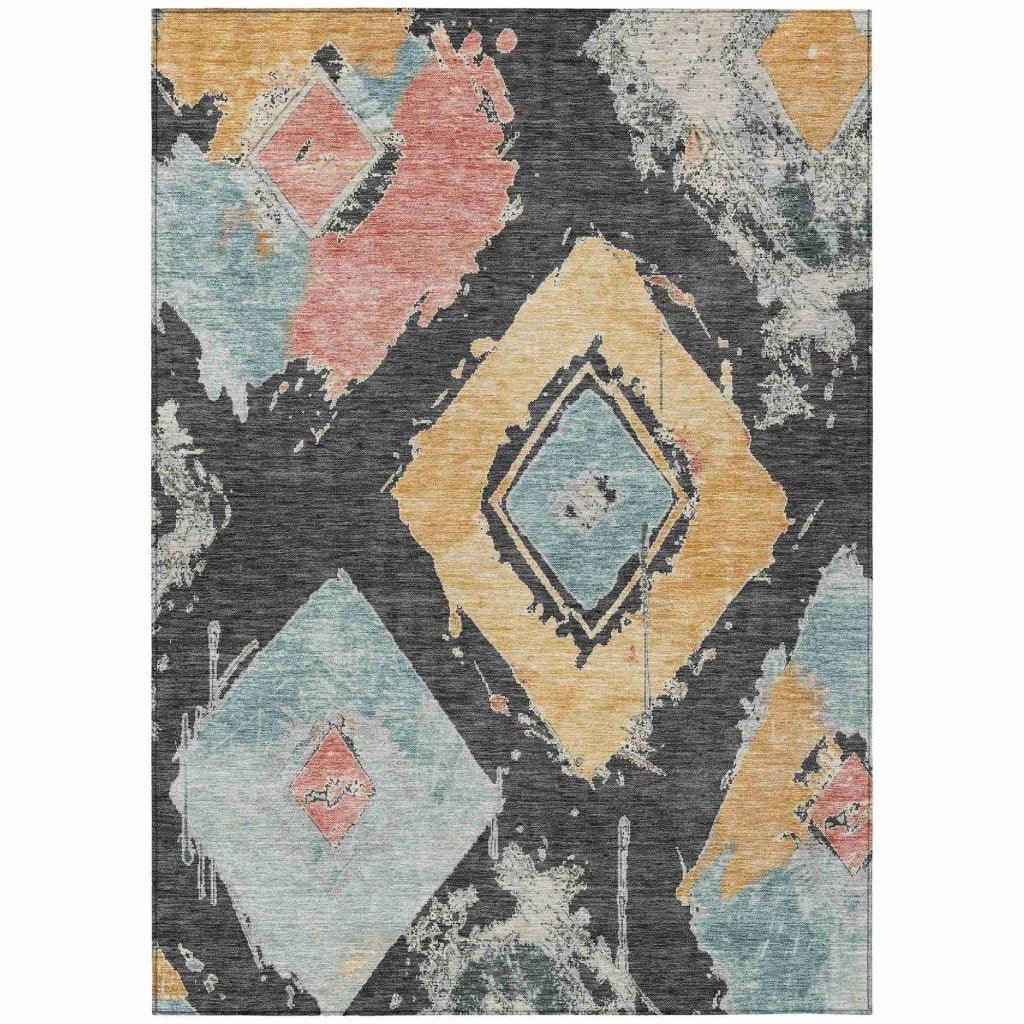 Aelir Gray Washable Indoor - Outdoor Rug - LOOMLAN - LOOMLAN Rugs - Outdoor Rugs