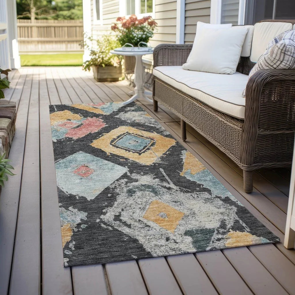 Aelir Gray Washable Indoor - Outdoor Rug - LOOMLAN - LOOMLAN Rugs - Outdoor Rugs