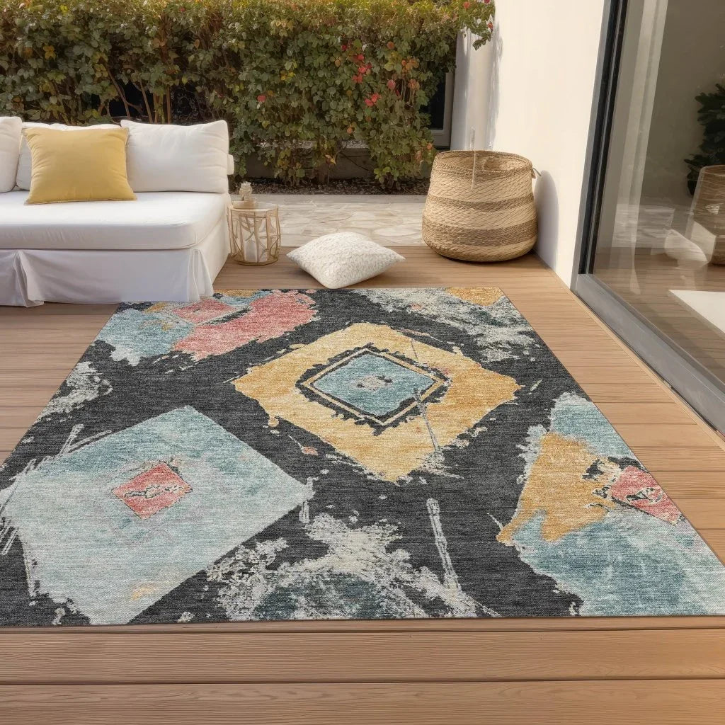 Aelir Gray Washable Indoor - Outdoor Rug - LOOMLAN - LOOMLAN Rugs - Outdoor Rugs