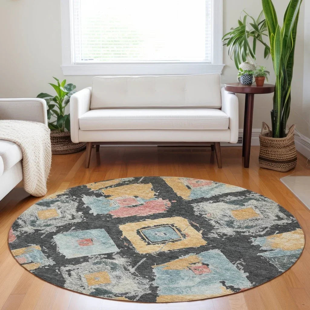 Aelir Gray Washable Indoor - Outdoor Rug - LOOMLAN - LOOMLAN Rugs - Outdoor Rugs