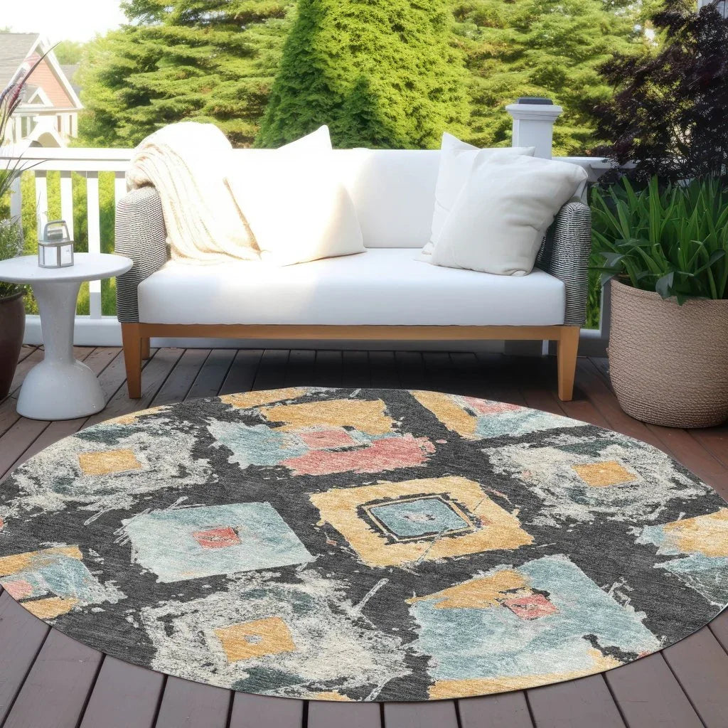 Aelir Gray Washable Indoor - Outdoor Rug - LOOMLAN - LOOMLAN Rugs - Outdoor Rugs