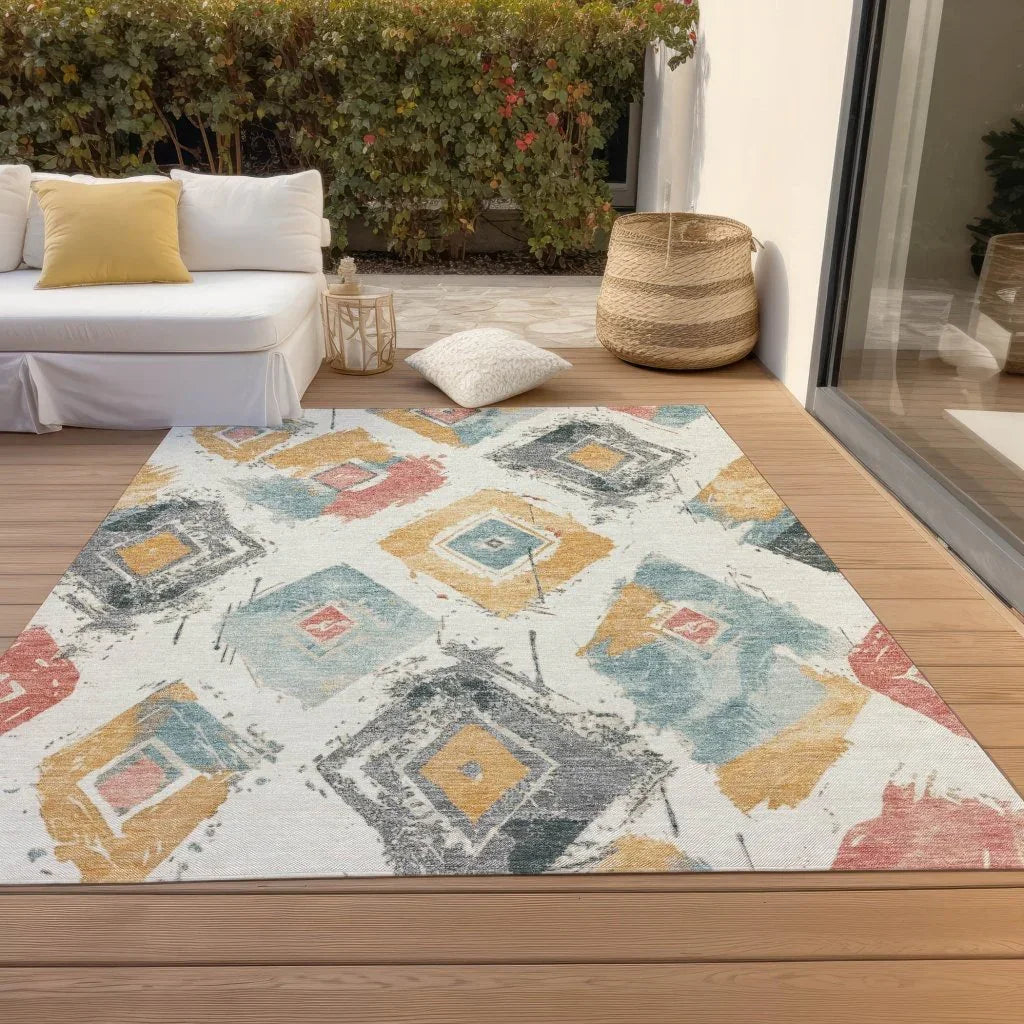 Aelir Ivory Washable Indoor - Outdoor Rug - LOOMLAN - LOOMLAN Rugs - Outdoor Rugs