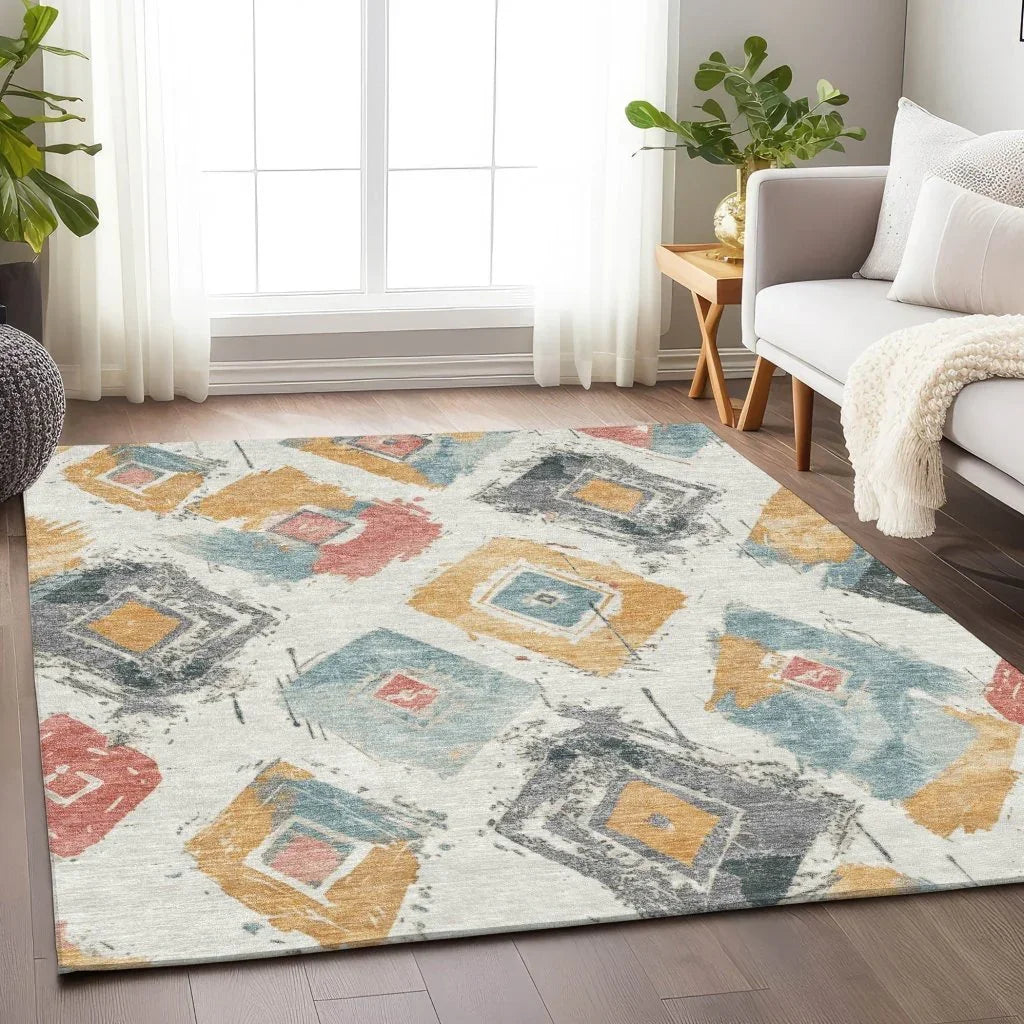 Aelir Ivory Washable Indoor - Outdoor Rug - LOOMLAN - LOOMLAN Rugs - Outdoor Rugs