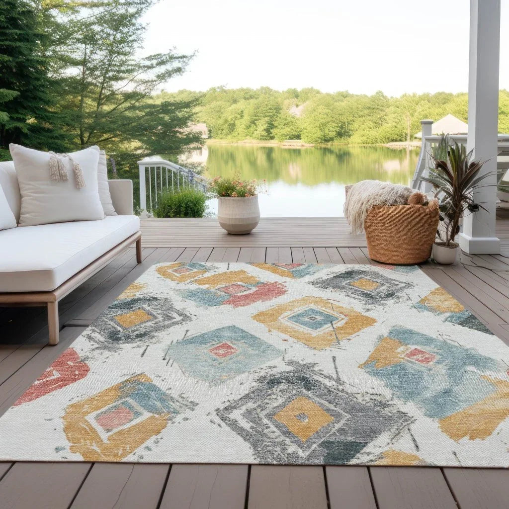 Aelir Ivory Washable Indoor - Outdoor Rug - LOOMLAN - LOOMLAN Rugs - Outdoor Rugs