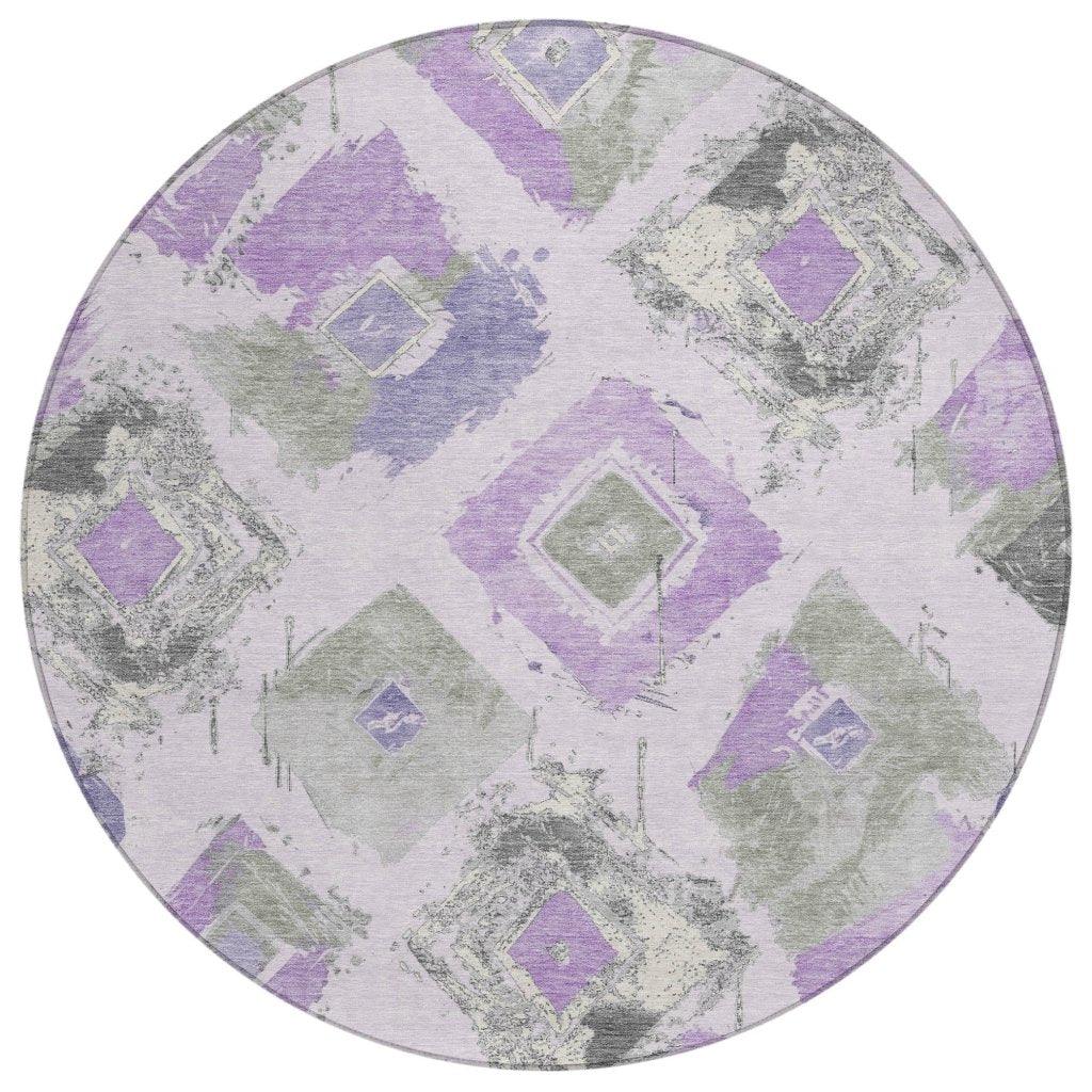 Aelir Purple Washable Indoor - Outdoor Rug - LOOMLAN - LOOMLAN Rugs - Outdoor Rugs