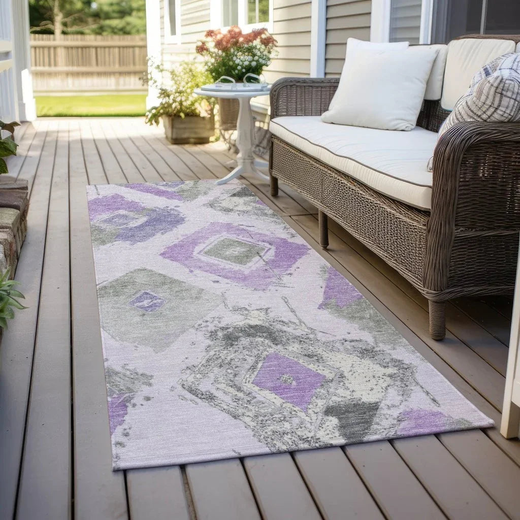 Aelir Purple Washable Indoor - Outdoor Rug - LOOMLAN - LOOMLAN Rugs - Outdoor Rugs