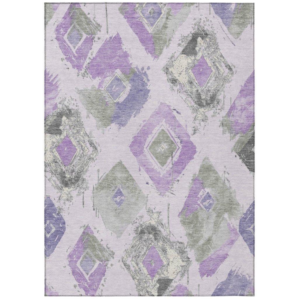 Aelir Purple Washable Indoor - Outdoor Rug - LOOMLAN - LOOMLAN Rugs - Outdoor Rugs