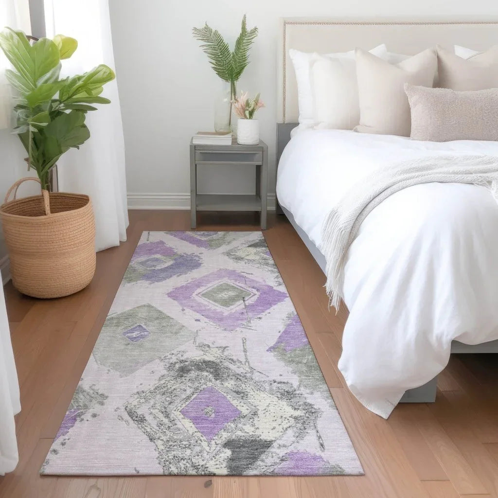 Aelir Purple Washable Indoor - Outdoor Rug - LOOMLAN - LOOMLAN Rugs - Outdoor Rugs