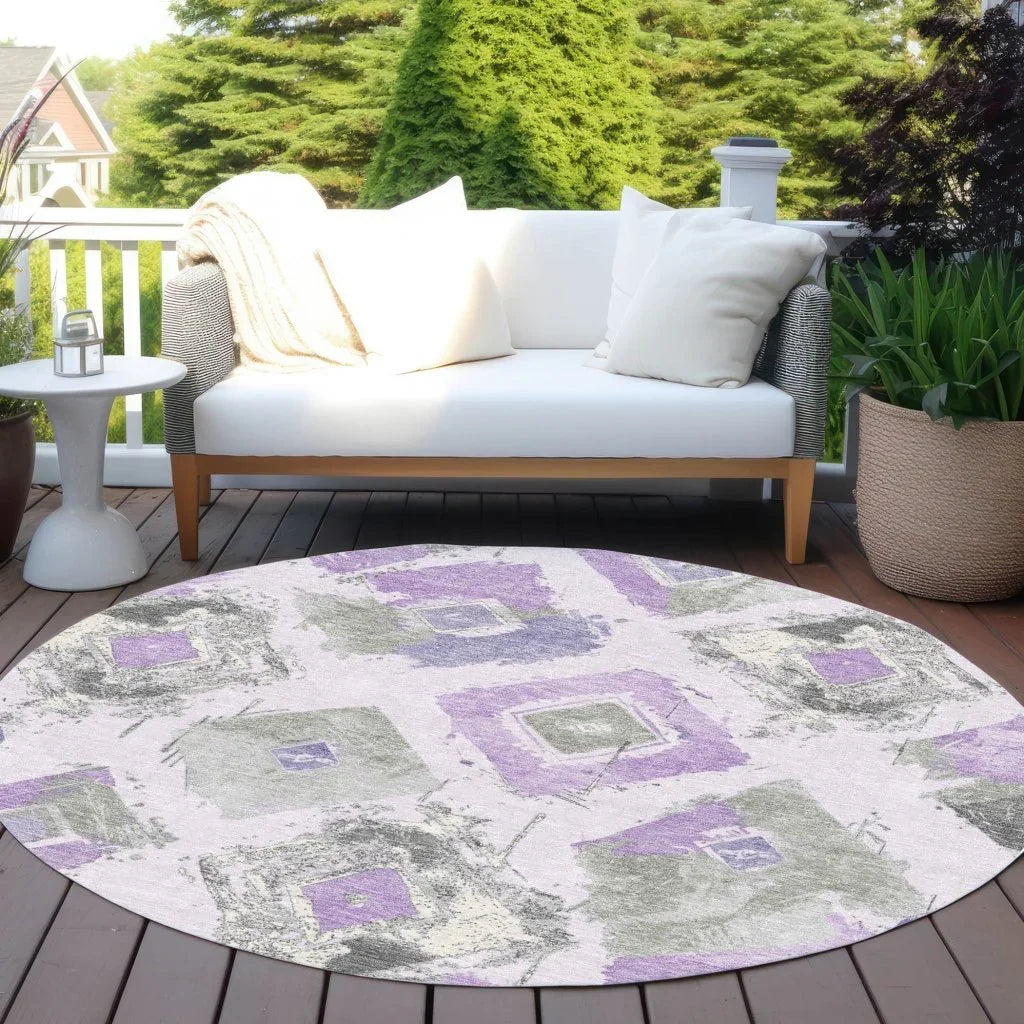 Aelir Purple Washable Indoor - Outdoor Rug - LOOMLAN - LOOMLAN Rugs - Outdoor Rugs