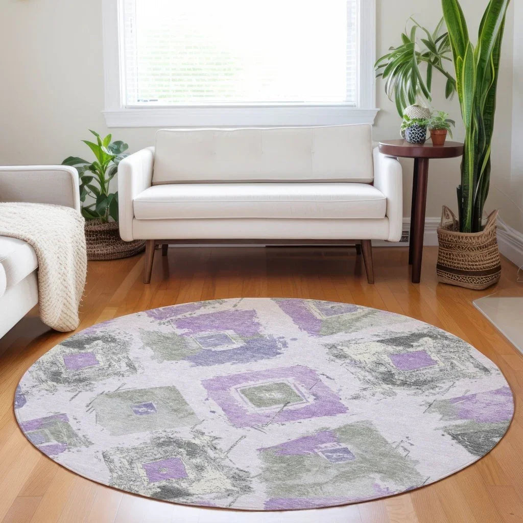 Aelir Purple Washable Indoor - Outdoor Rug - LOOMLAN - LOOMLAN Rugs - Outdoor Rugs
