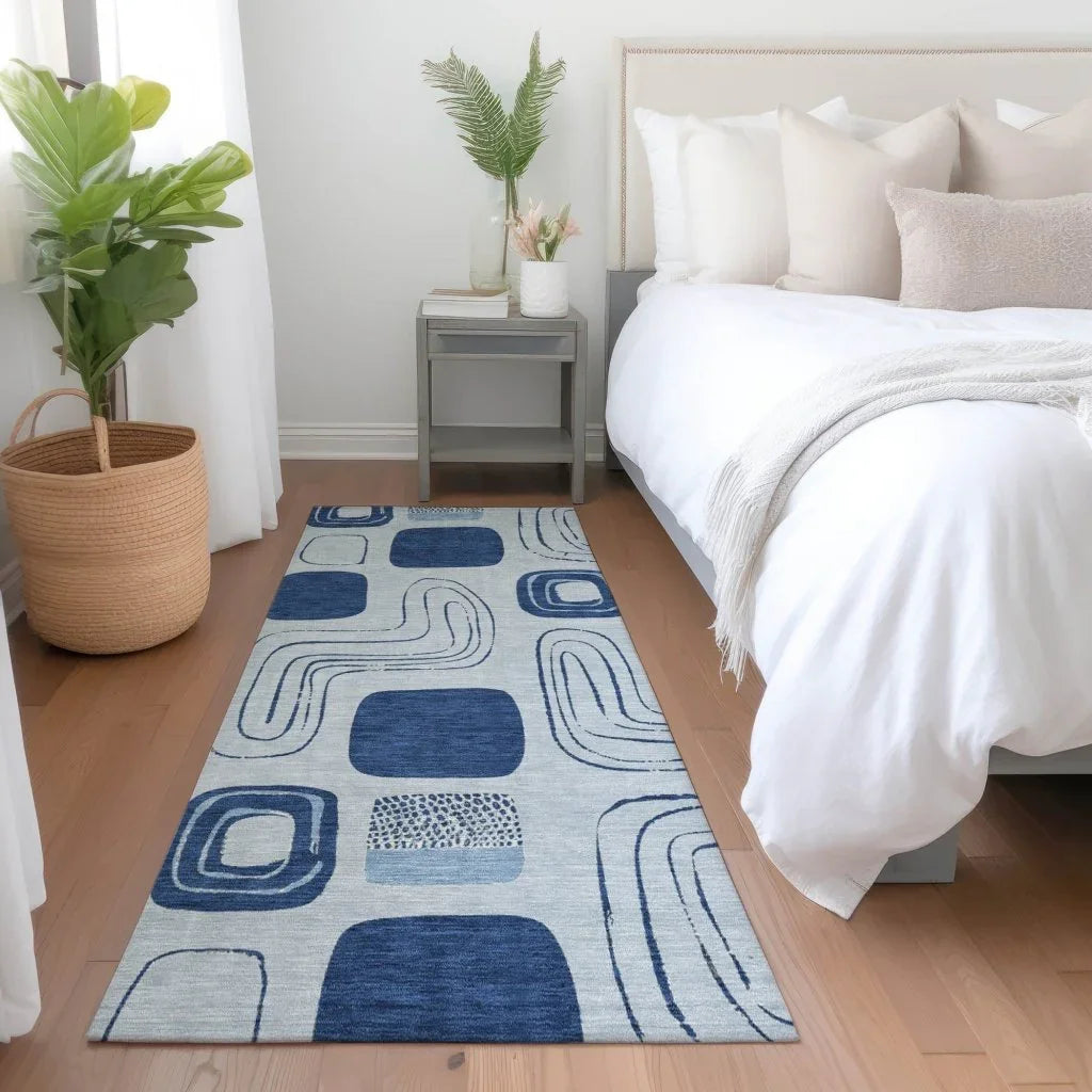 Aelira Blue Washable Indoor - Outdoor Rug - LOOMLAN - LOOMLAN Rugs - Outdoor Rugs
