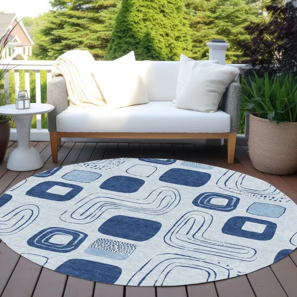 Aelira Blue Washable Indoor - Outdoor Rug - LOOMLAN - LOOMLAN Rugs - Outdoor Rugs