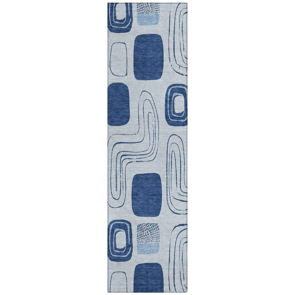 Aelira Blue Washable Indoor - Outdoor Rug - LOOMLAN - LOOMLAN Rugs - Outdoor Rugs