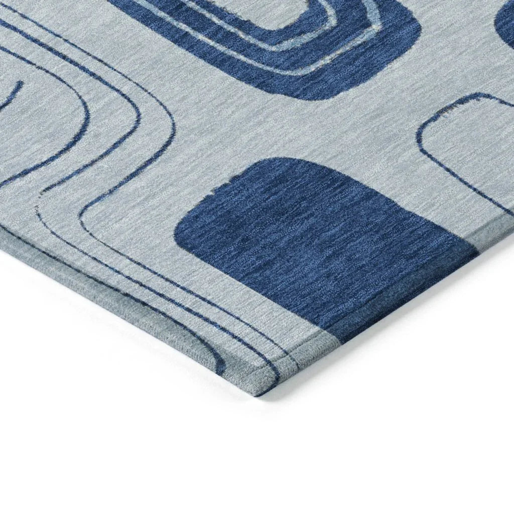 Aelira Blue Washable Indoor - Outdoor Rug - LOOMLAN - LOOMLAN Rugs - Outdoor Rugs