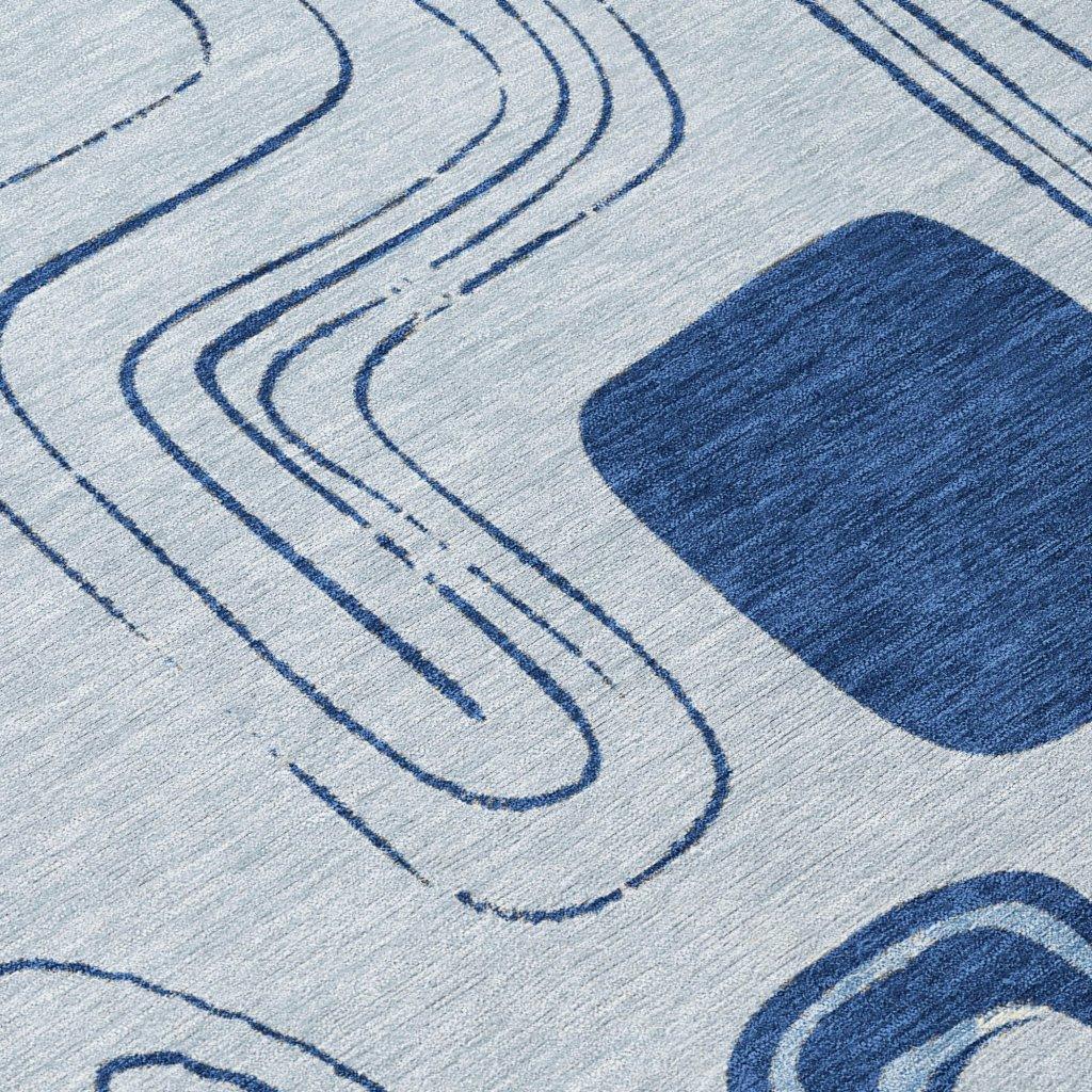 Aelira Blue Washable Indoor - Outdoor Rug - LOOMLAN - LOOMLAN Rugs - Outdoor Rugs