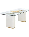 Aemond Dining Table 86.5" Glass Concrete Base - LOOMLAN - SUNPAN - Dining Tables