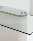 Aemond Dining Table 86.5" Glass Concrete Base - LOOMLAN - SUNPAN - Dining Tables