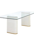 Aemond Dining Table 86.5" Glass Concrete Base - LOOMLAN - SUNPAN - Dining Tables
