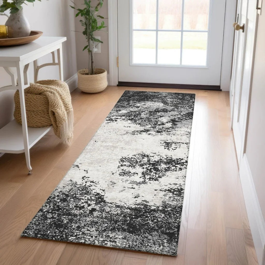 LOOMLAN Rugs Aera Black Washable Indoor-Outdoor Rug