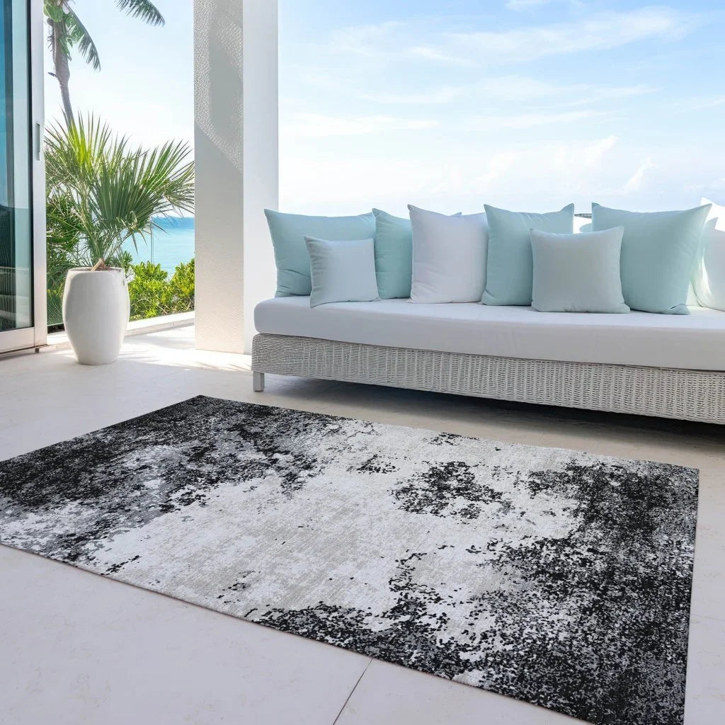 LOOMLAN Rugs Aera Black Washable Indoor-Outdoor Rug