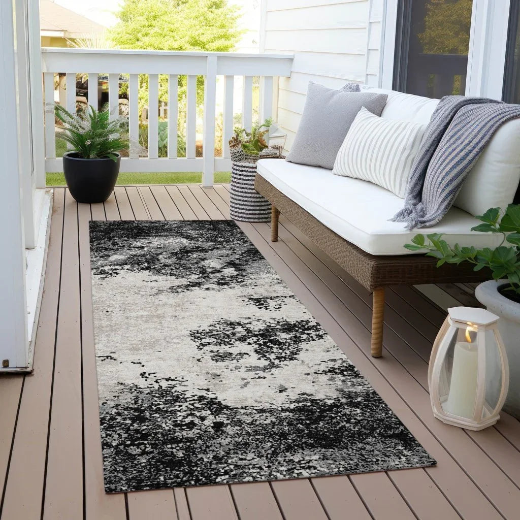 LOOMLAN Rugs Aera Black Washable Indoor-Outdoor Rug