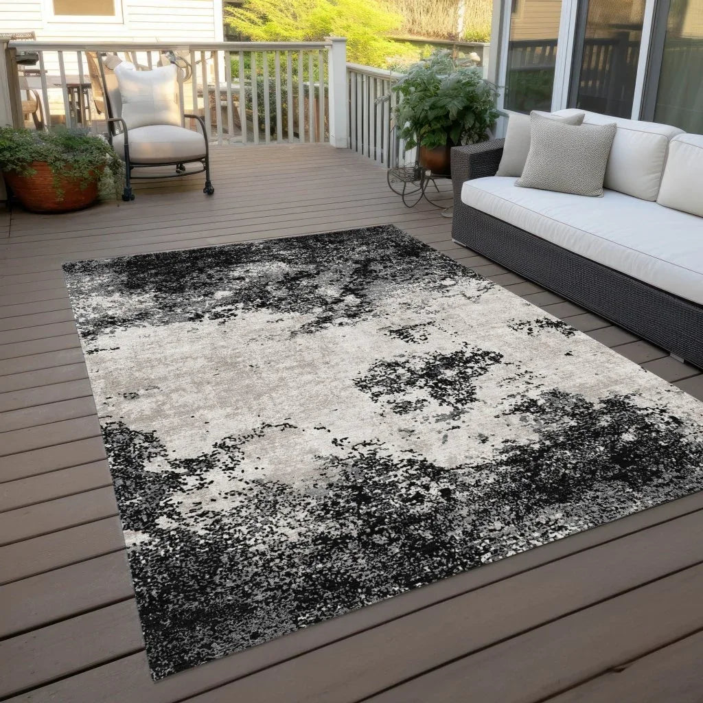 LOOMLAN Rugs Aera Black Washable Indoor-Outdoor Rug