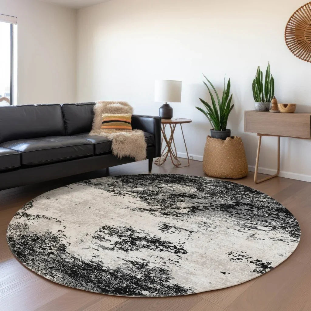 LOOMLAN Rugs Aera Black Washable Indoor-Outdoor Rug