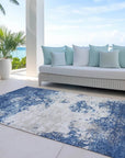 Aera Blue Washable Indoor - Outdoor Rug - LOOMLAN - LOOMLAN Rugs - Outdoor Rugs