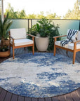 Aera Blue Washable Indoor - Outdoor Rug - LOOMLAN - LOOMLAN Rugs - Outdoor Rugs
