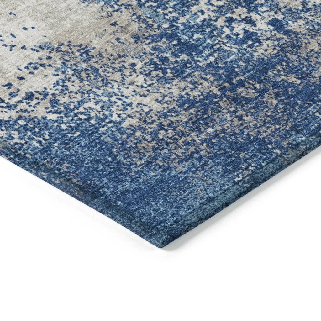 Aera Blue Washable Indoor - Outdoor Rug - LOOMLAN - LOOMLAN Rugs - Outdoor Rugs