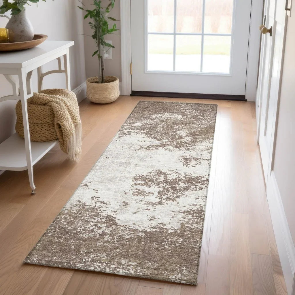 LOOMLAN Rugs Aera Brown Washable Indoor-Outdoor Rug