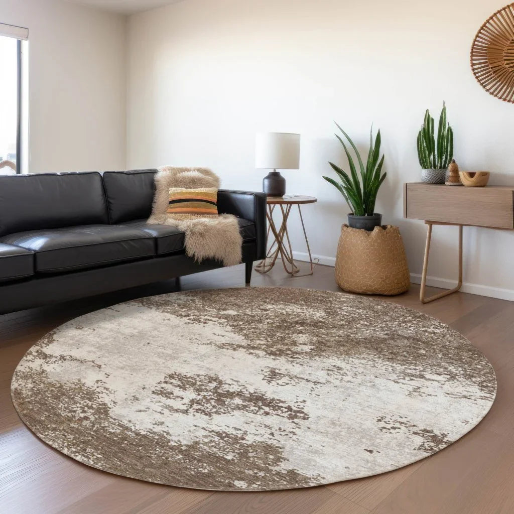 LOOMLAN Rugs Aera Brown Washable Indoor-Outdoor Rug