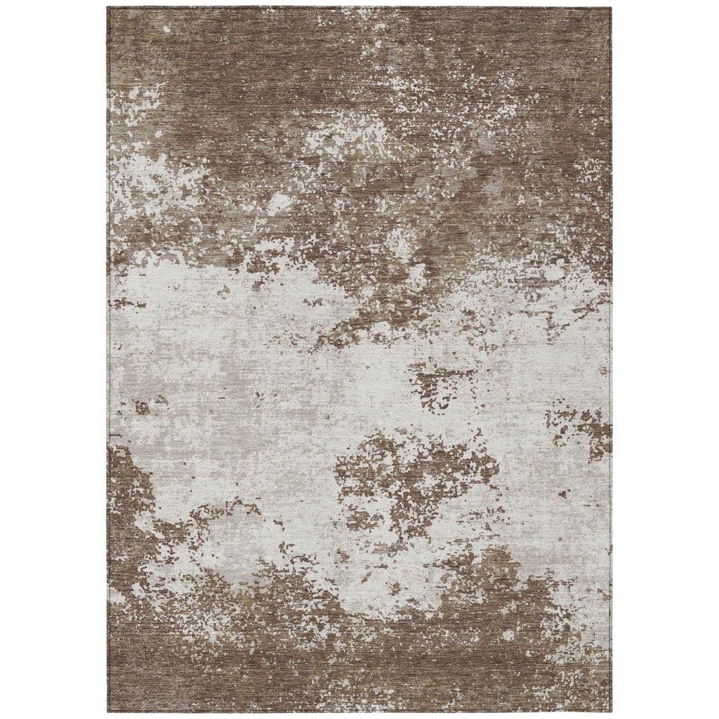 LOOMLAN Rugs Aera Brown Washable Indoor-Outdoor Rug