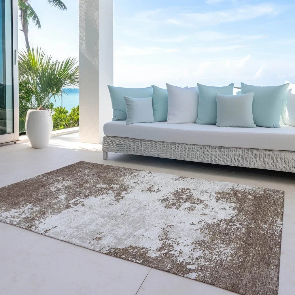 LOOMLAN Rugs Aera Brown Washable Indoor-Outdoor Rug