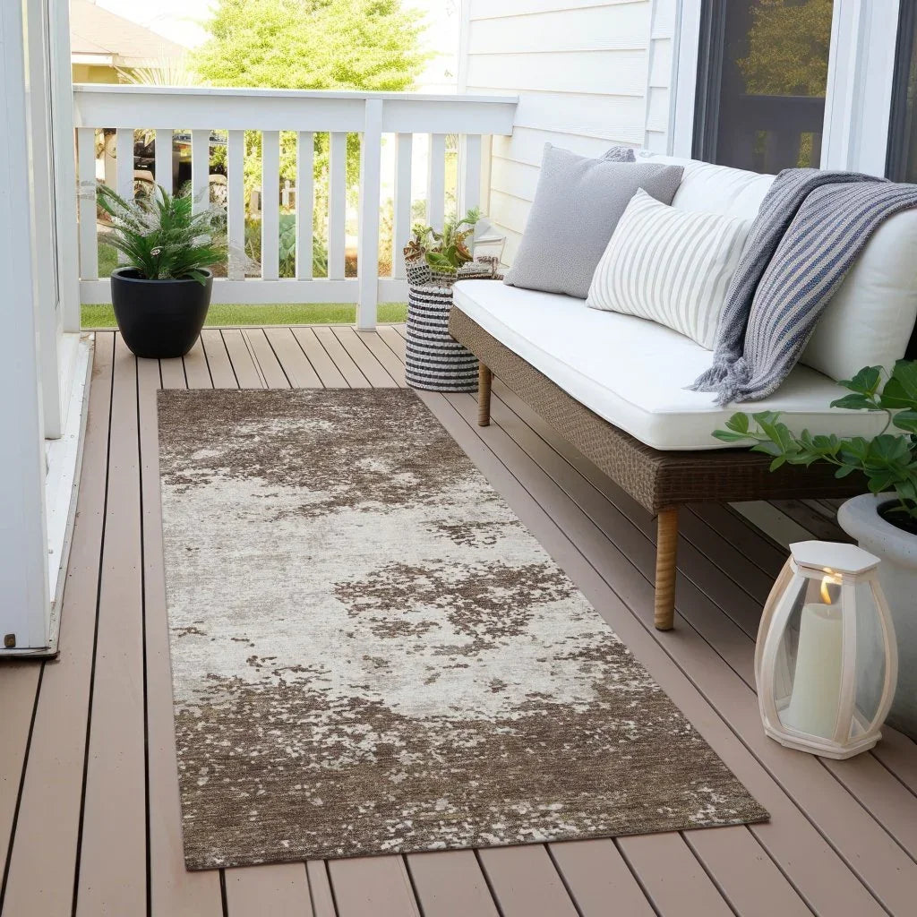 LOOMLAN Rugs Aera Brown Washable Indoor-Outdoor Rug